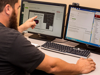 Man looking at computer